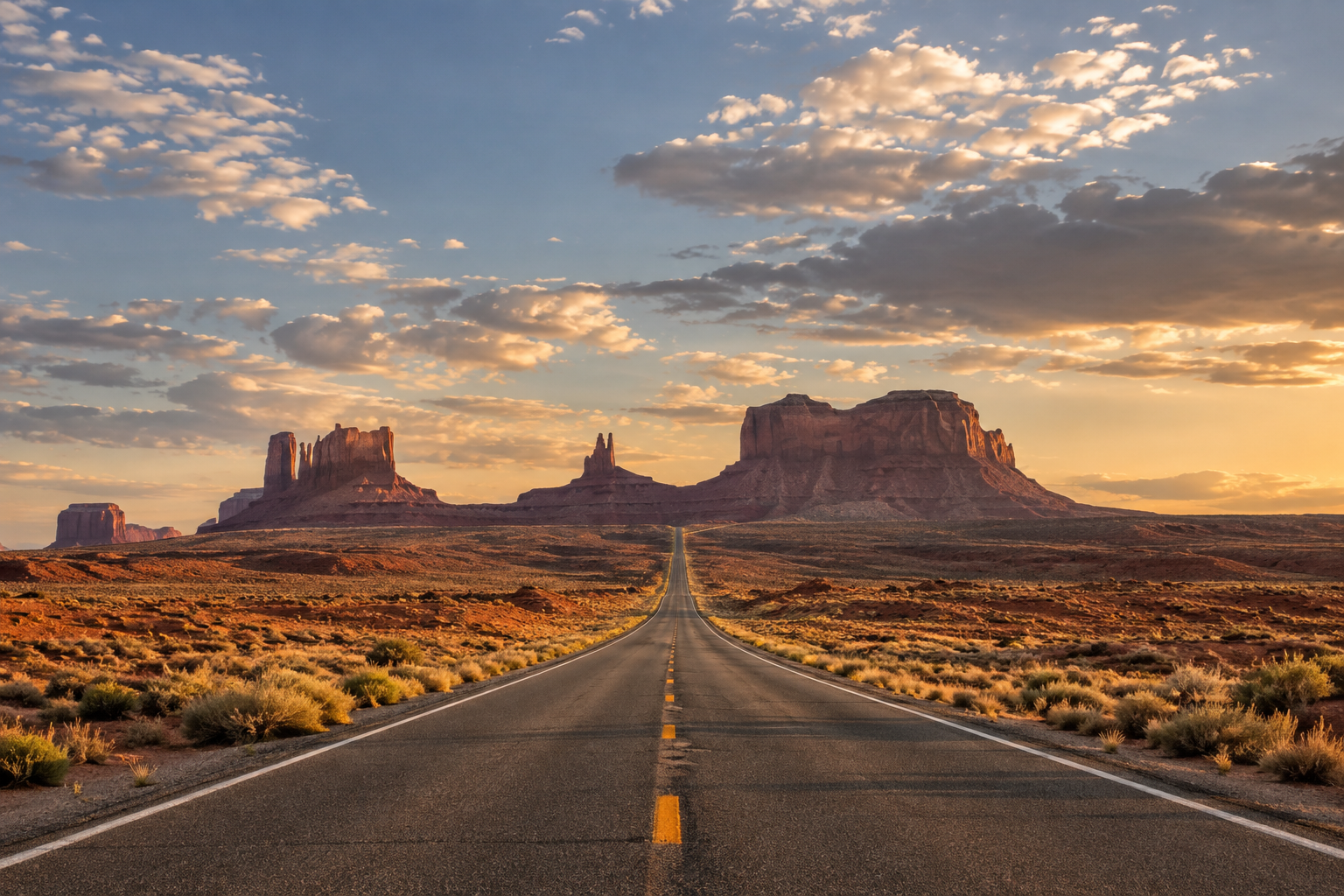 Strada panoramica verso la Monument Valley